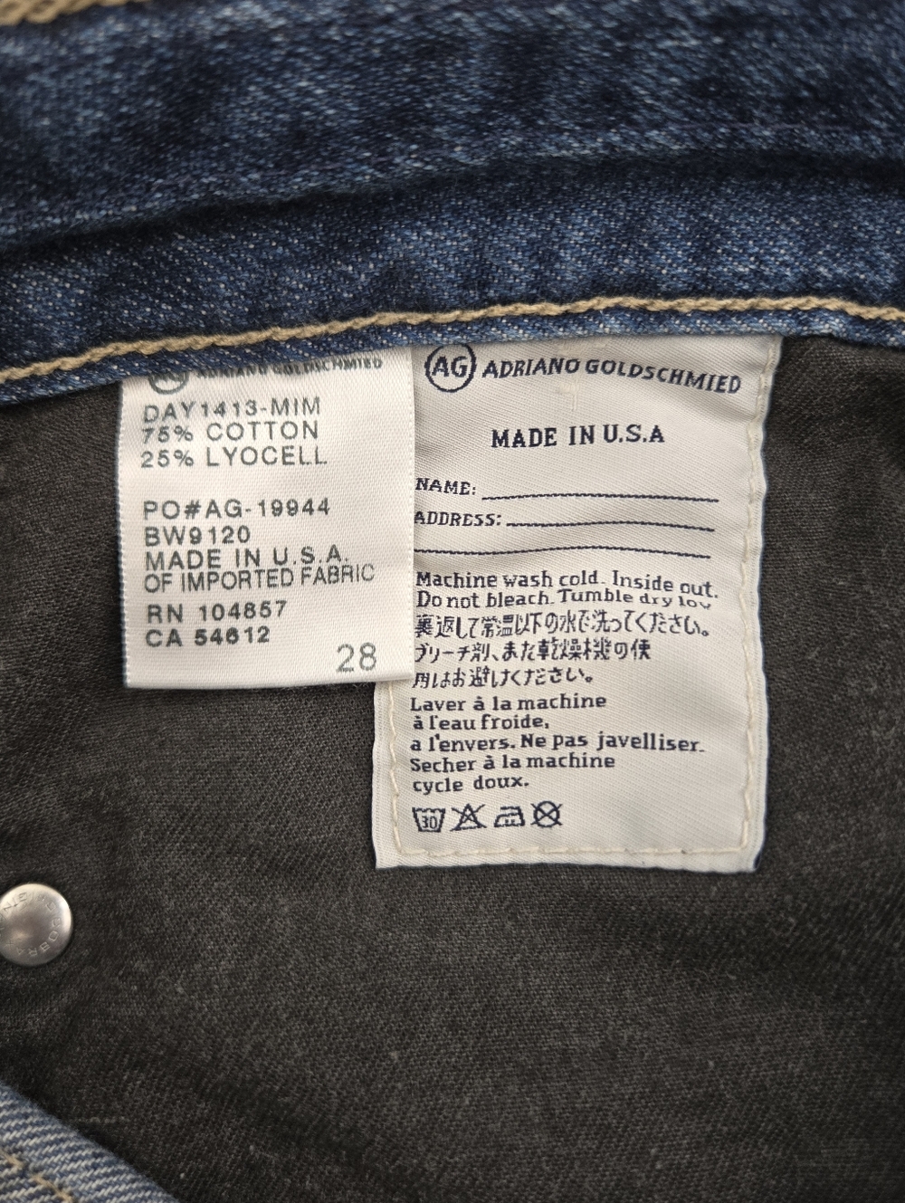 AG Adriano Goldschmied The Piper Crop Sluchy Slim Crop style. Size 28. - Picture 7 of 9